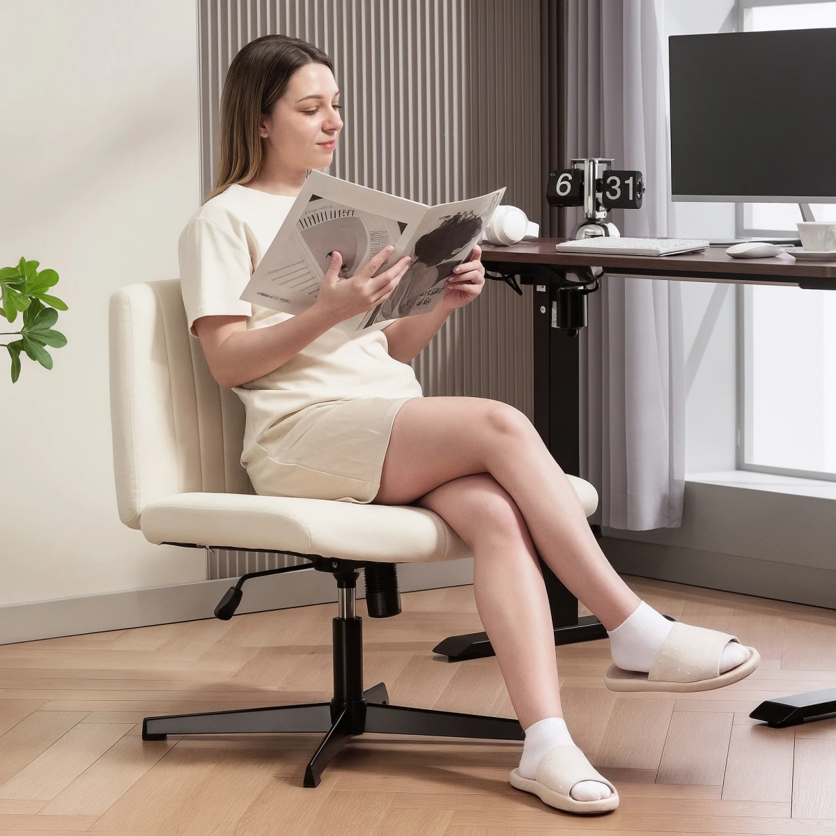 N/A Premium Office Chair 61cm Breathable Tilt For Home - Office Chair