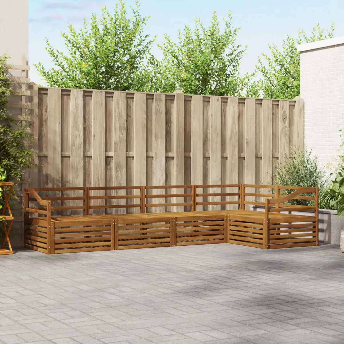 vidaXL vidaXL Outdoor Sofa Set 5 pcs Natural - Garden Sofa Sets