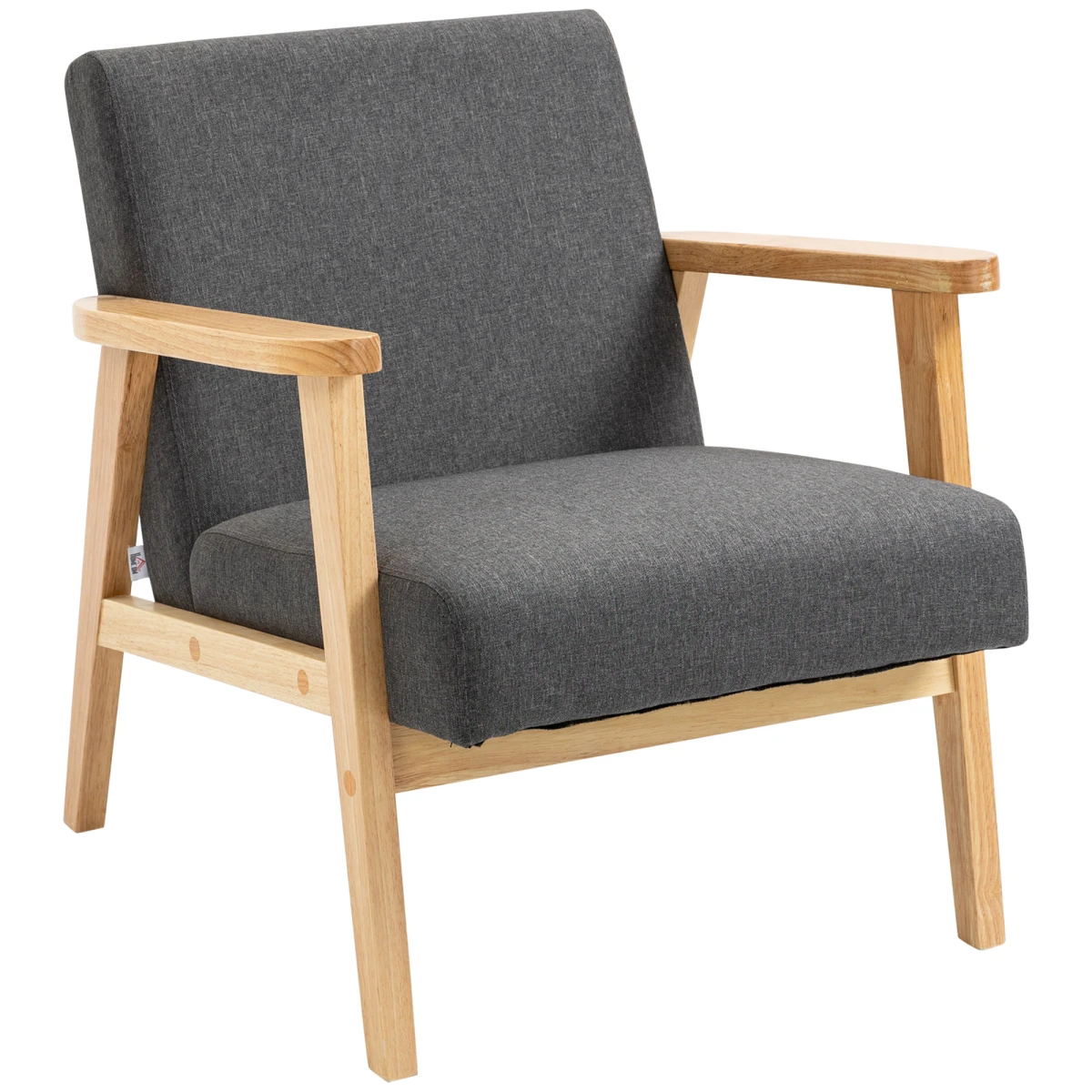 HOMCOM Quality Upholstered Armchair Wide Cushioned For Living Room - Accent Chair