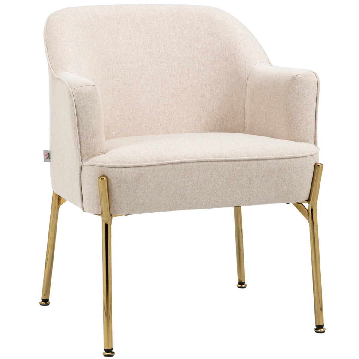Premium Fabric Armchair Tub Chair Gold Legs For Living Room by HOMCOM