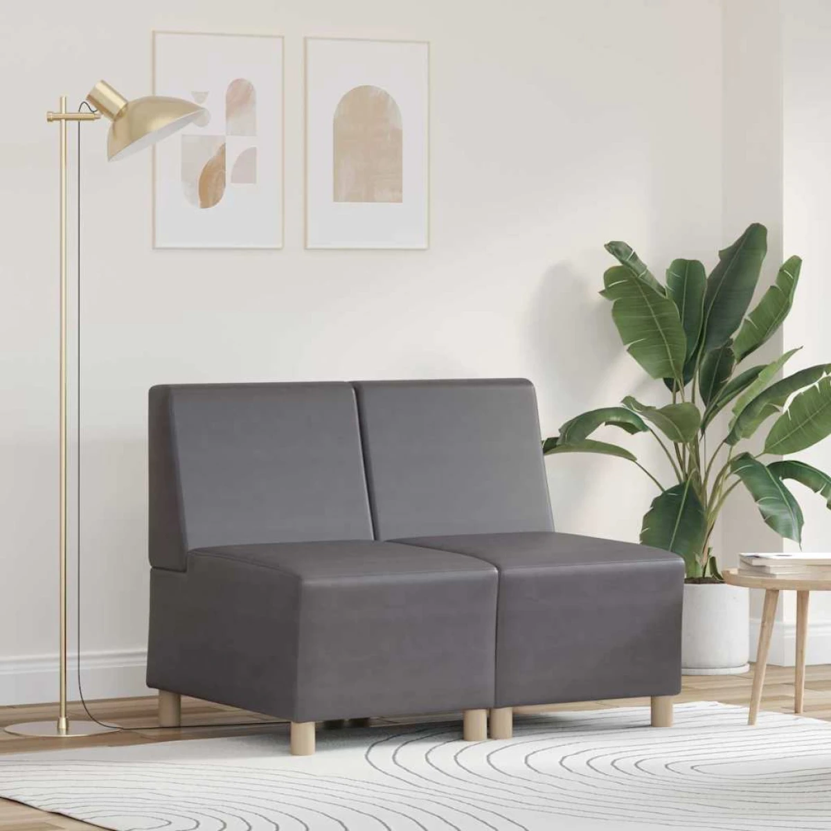vidaXL VidaXL Modular Sofa Unit 55x74x82 Armless Faux Leather Home - Sofa