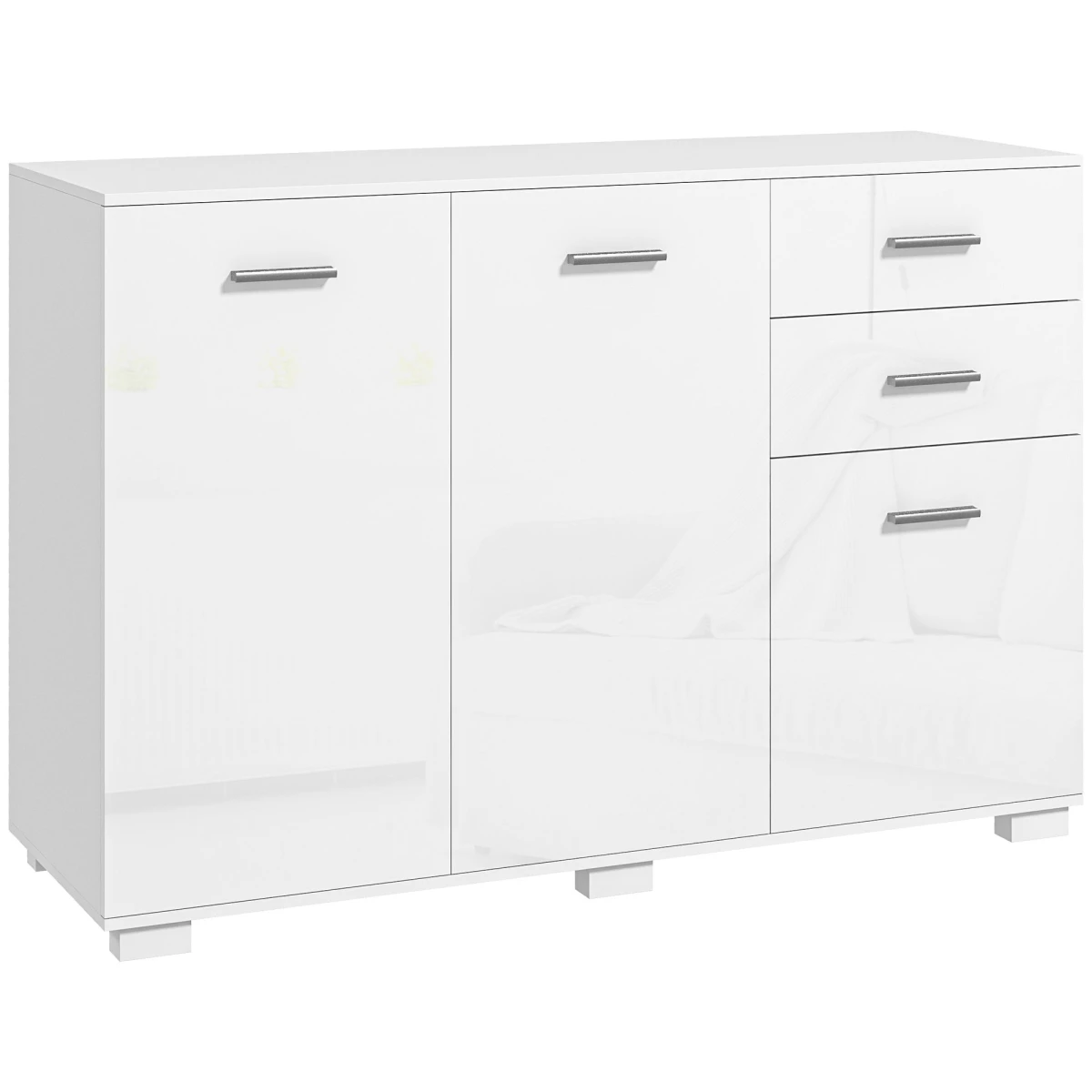 HOMCOM HOMCOM White Sideboard 2 Drawers Kitchen Storage - Sideboard