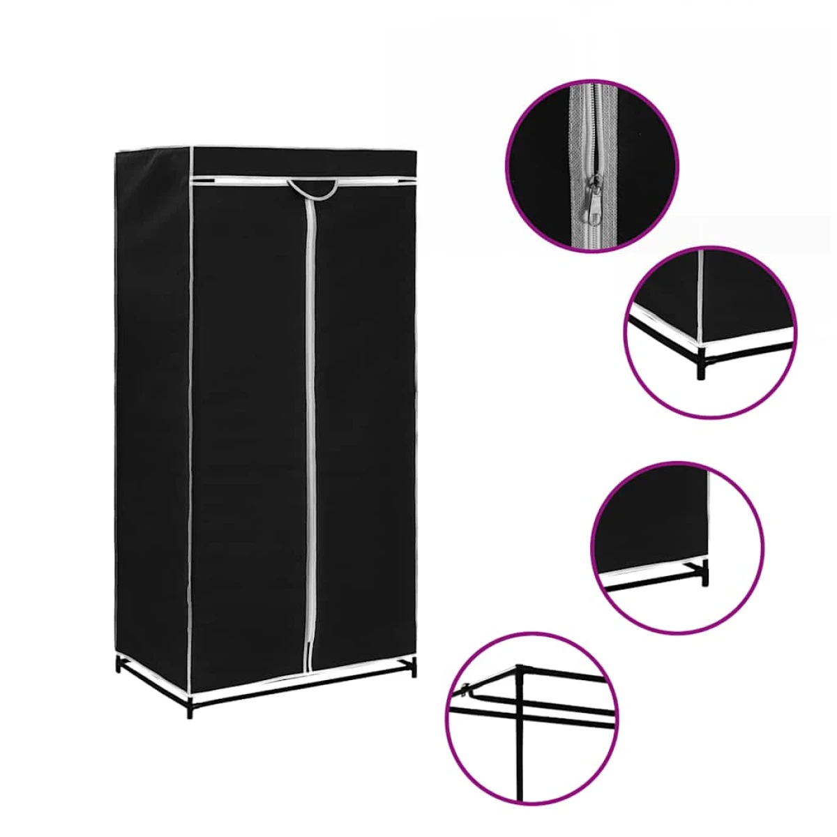 vidaXL vidaXL Wardrobe Black 75x50x160 cm - Wardrobe