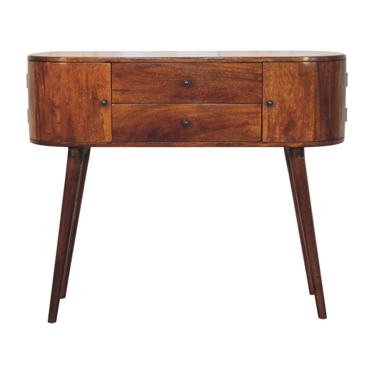 Artisan Solid Wood Grove Chestnut Console Table Slim Profile 2 Drawers 2 Cabinets Entryway by Artisan Furniture