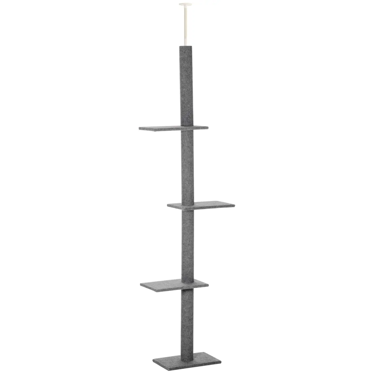 Unbranded 260cm Floor To Ceiling Cat Tree Kitten Tower Adjustable Height - Grey Pawhut - Cat Tree