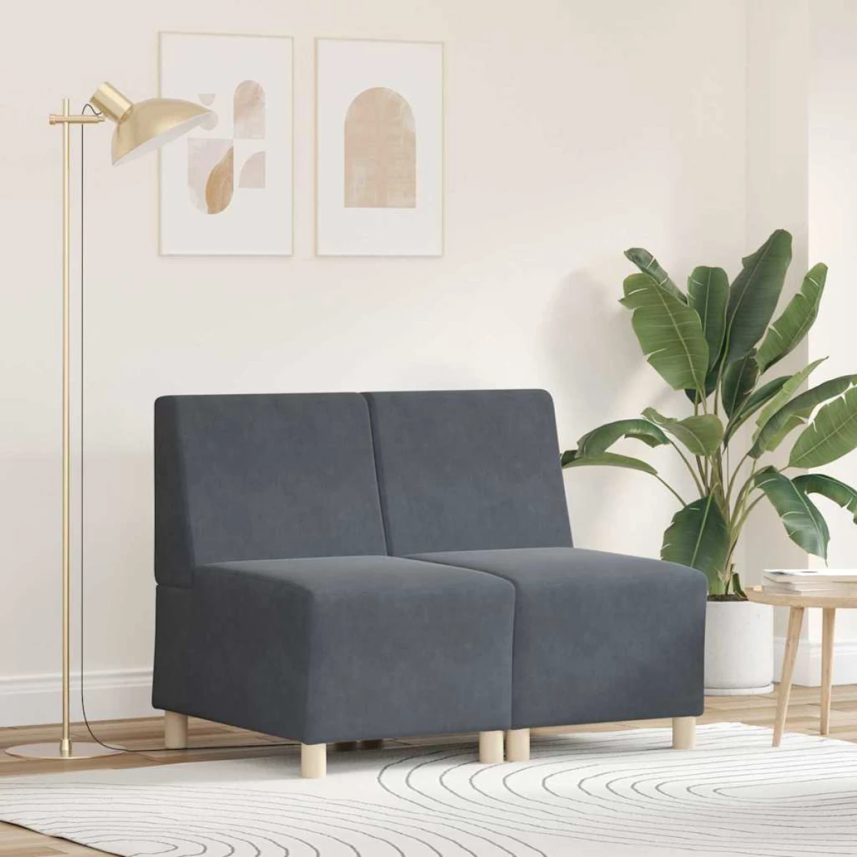 vidaXL VidaXL Armless Modular Sofa 55x74x82cm Velvet Living Room - Sofa