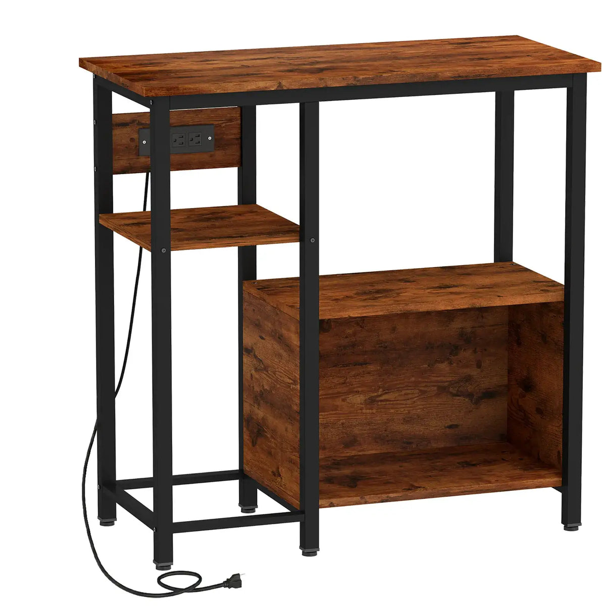 PawHut Fish Tank Stand with Power Outlets Aquarium Stand with Cabinet 20-29 Gallon Tanks Tiger Wood Grain - from PawHut