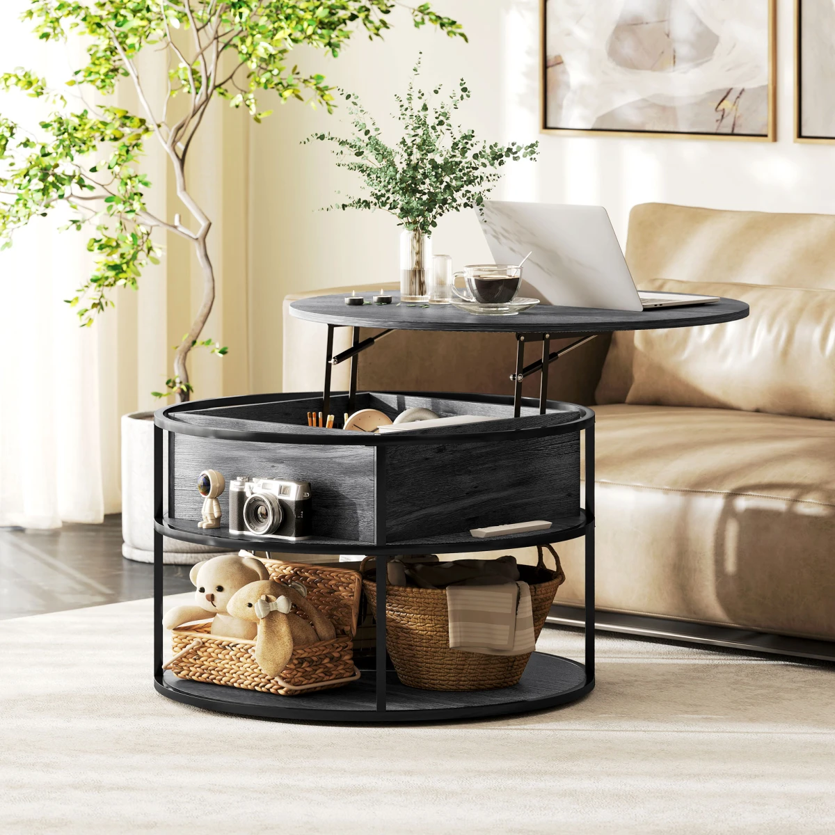 N/A Premium LiftTop Coffee Table 40cm Storage LR - Coffee Table