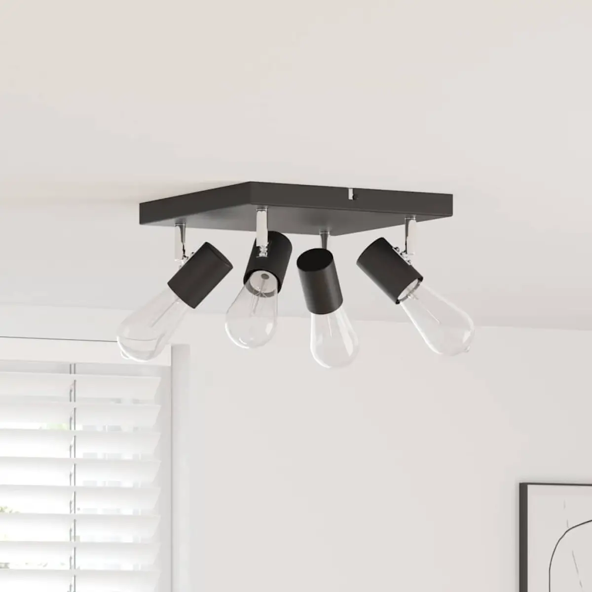 vidaXL vidaXL Ceiling Spotlight Black 26.5 x 26 x 11.5 cm Metal - Spotlight