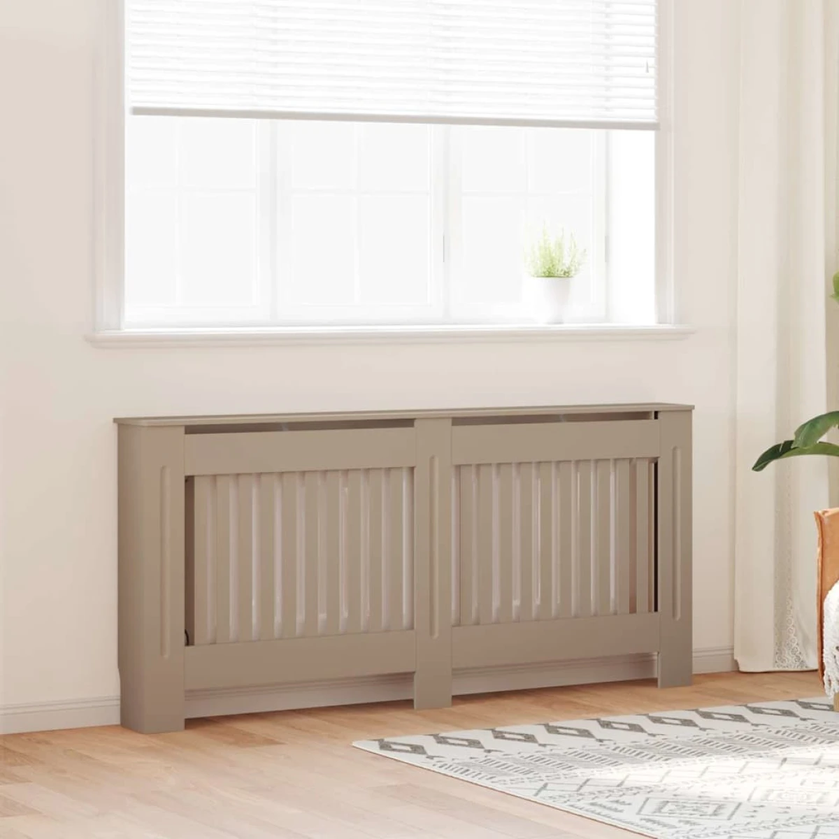 vidaXL VidaXL Radiator Cover Set 2 Pcs Brown 172 x 19 x 81.5 Cm Engineered Wood Modern Living Room - Radiator