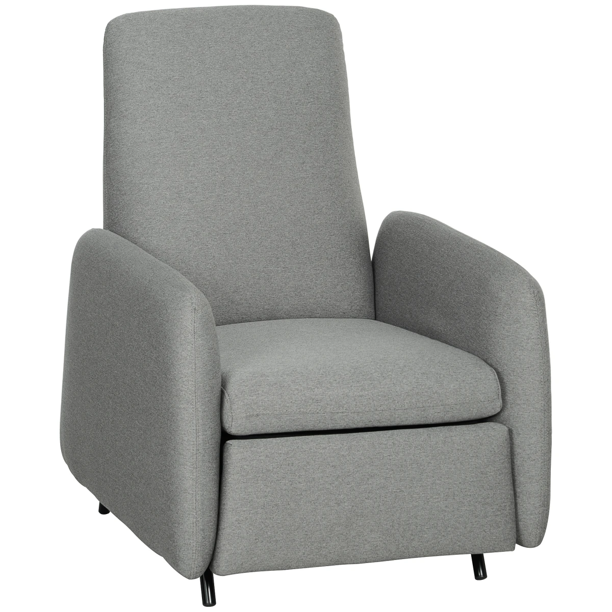 HOMCOM Push Back Recliner Chair Medium Footrest Bedroom - Recliner