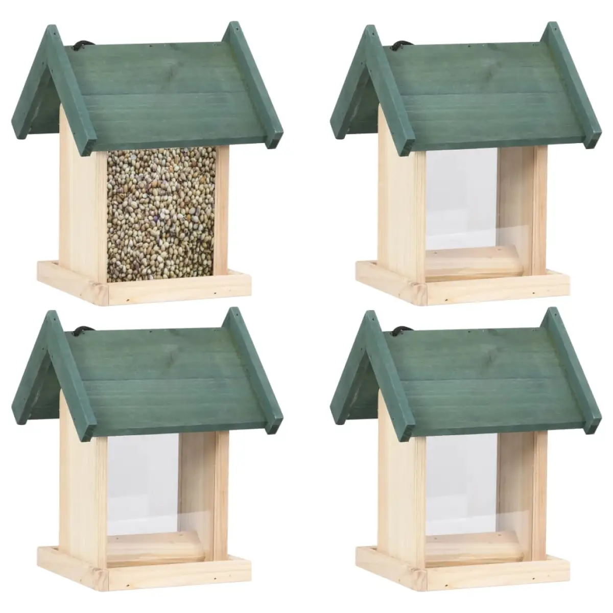 vidaXL vidaXL Bird Feeders 4 pcs Firwood - Bird Feeder
