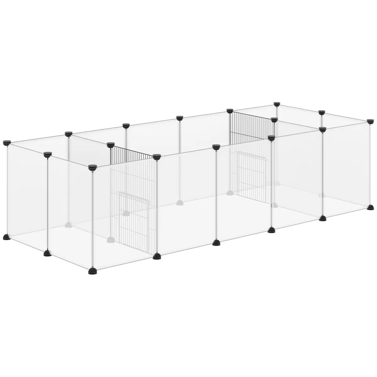 PawHut Pet Playpen, 18 Panels DIY Small Animal Cage for Guinea Pigs Hedgehogs - Pet Playpen