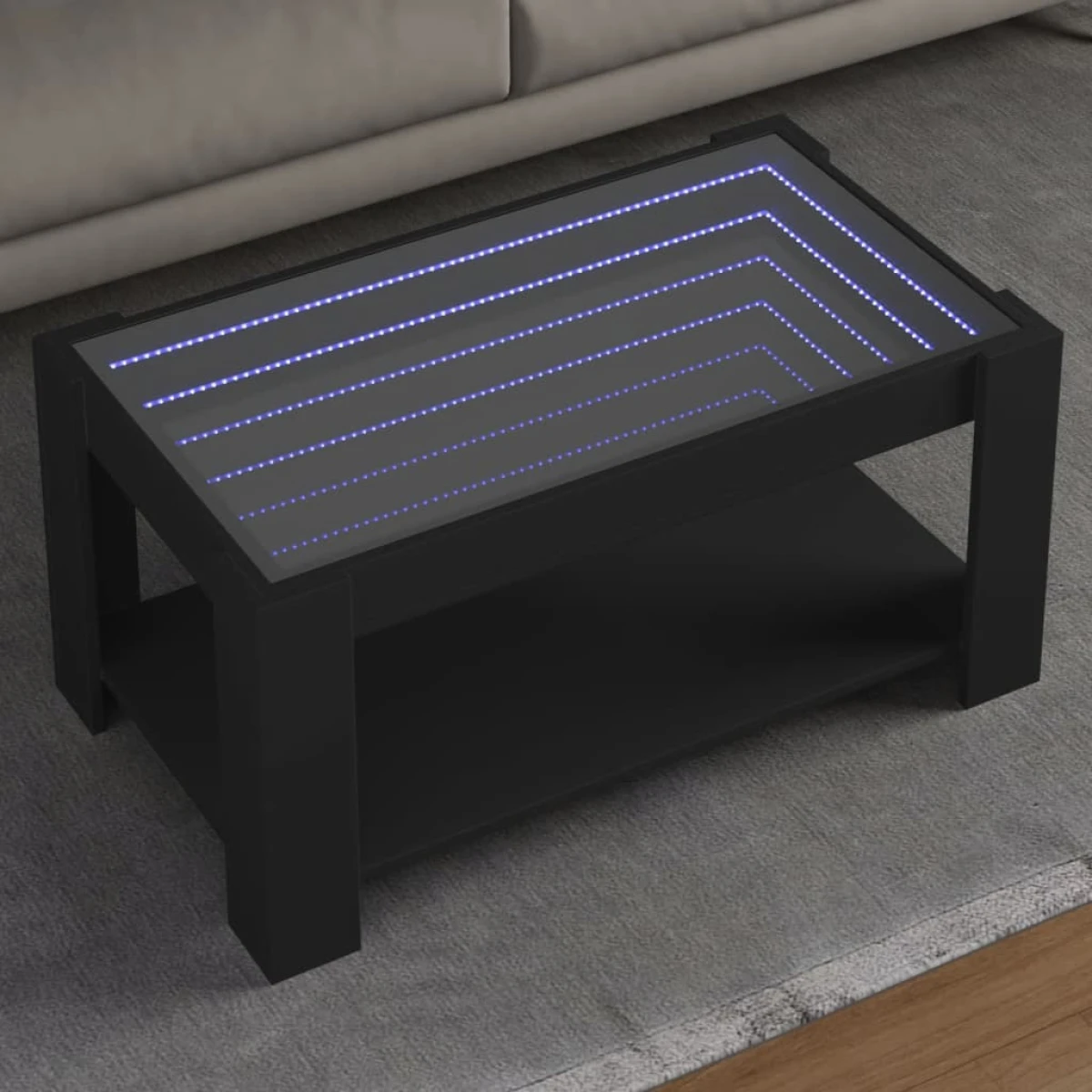 VidaXL Coffee Table 93x53x45 cm With LED Infinity Mirror For Modern Living Rooms by vidaXL