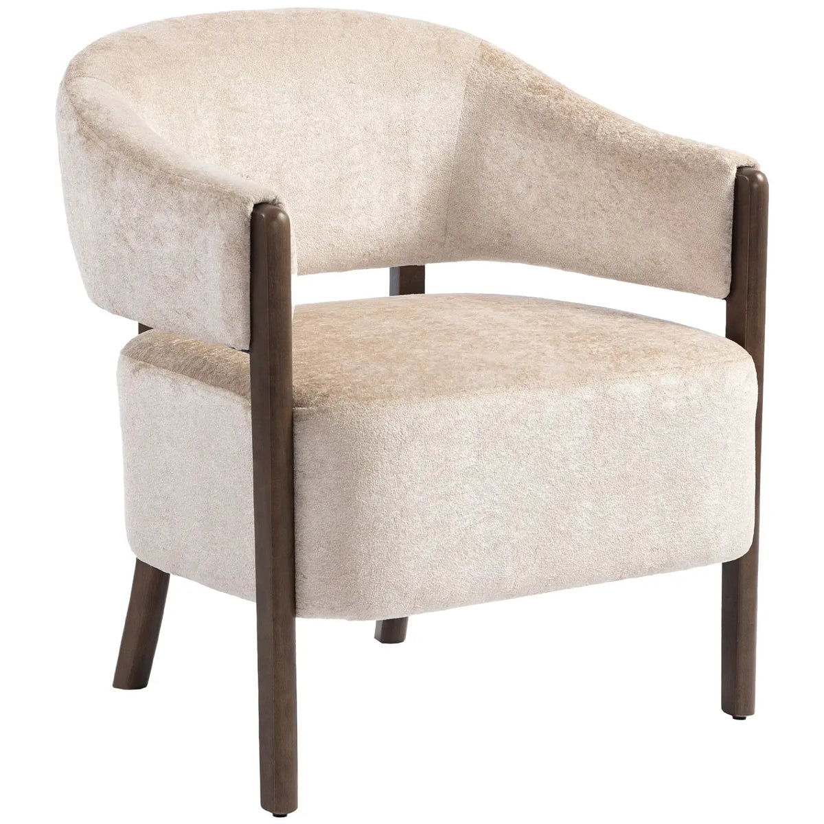 HOMCOM Accent Chair, Chenille Upholstered Tub Chair with Wide Seat, Solid Wood Frame and Legs, Comfy Armchair, Beige - from HOMCOM
