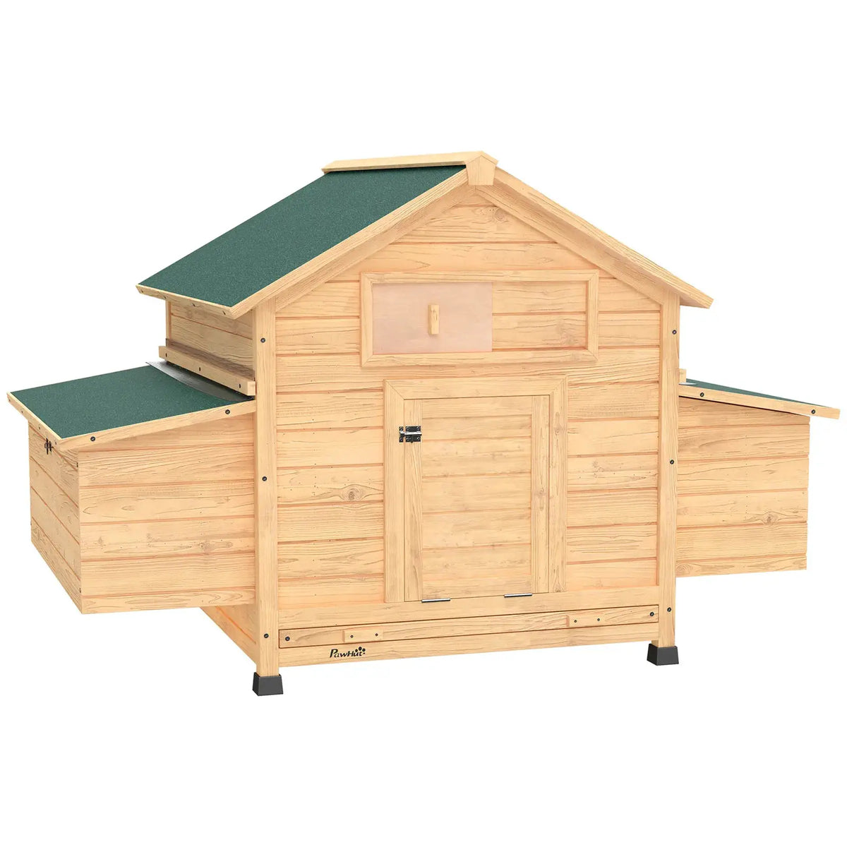 PawHut Chicken Coop, Wooden Outdoor Hen House with Nesting Box, Openable Waterproof Top, Pull-Out Tray, 150 x 100 x 97cm - from PawHut