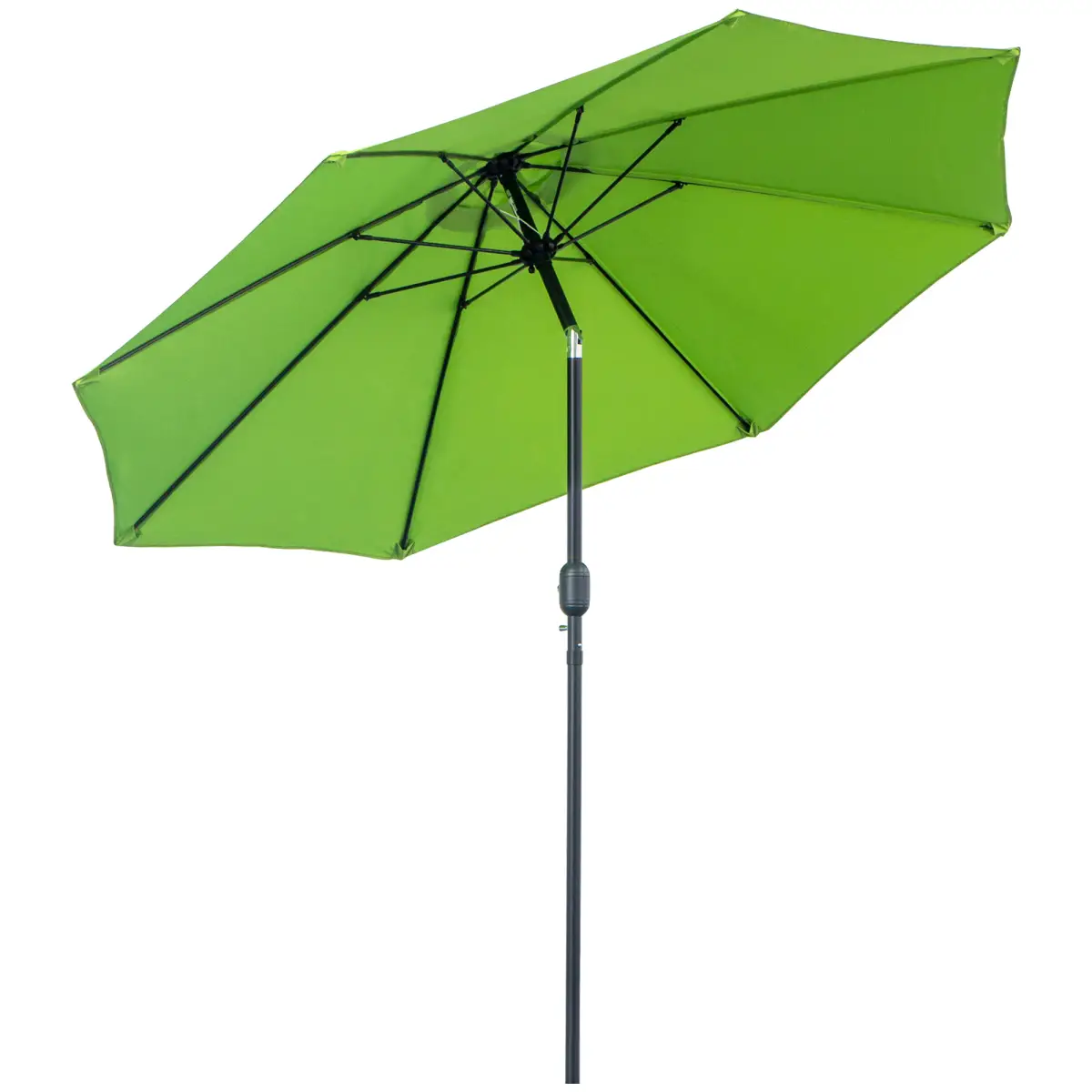 Outsunny 2.7M Patio Sun Umbrella Parasol Tilt Canopy Aluminium Light Green - Parasol