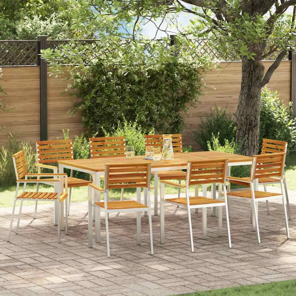 vidaXL vidaXL Garden Chair 8 pcs Oil Natural Solid Acacia Wood - Garden Chairs