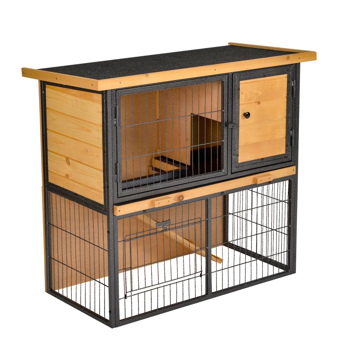 Unbranded Wood-metal Rabbit Hutch Elevated Pet House Outdoor 89.5 x 45 x 81cm Pawhut - Rabbit Hutch