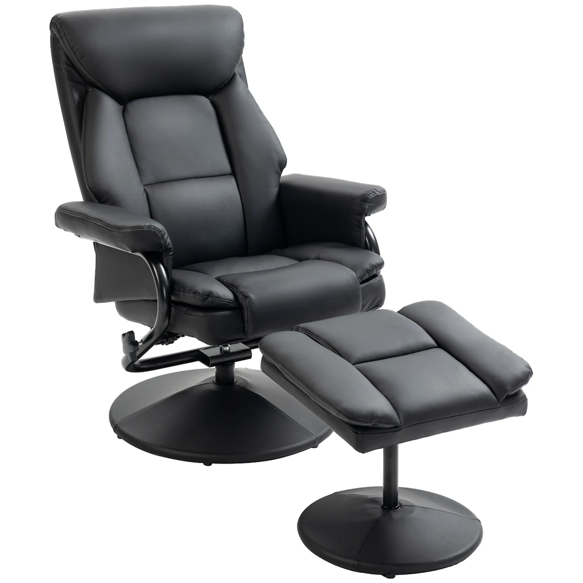 HOMCOM PU Leather Swivel Recliner Armchair OneSize 360Degree by HOMCOM