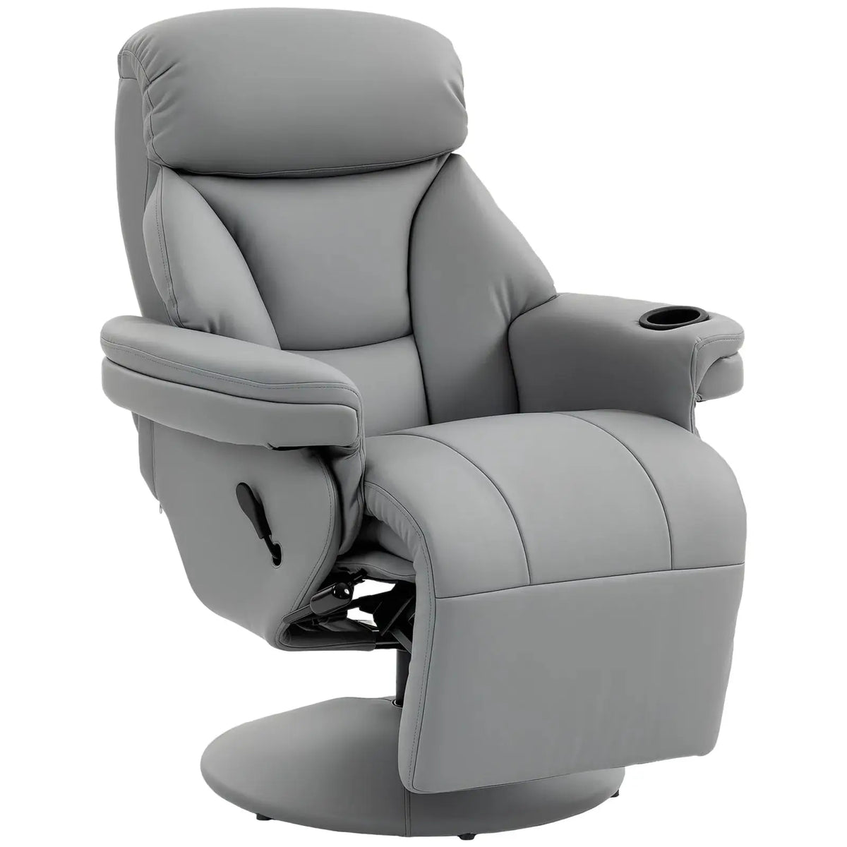 HOMCOM Upholstered Reclining Armchair, Manual Recliner Chair with Footrest and Adjustable Backrest, Grey - from HOMCOM