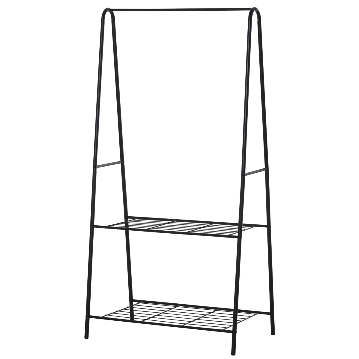 Premium A Frame Clothes Rack 2 Tier Steel Black For Home by HOMCOM
