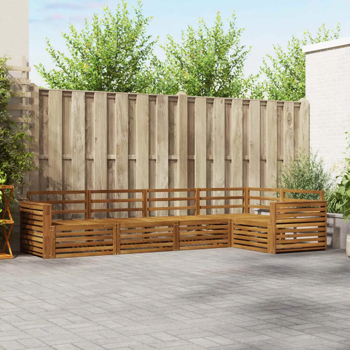 vidaXL vidaXL Outdoor Sofa Set 5 pcs Natural - Garden Sofa Sets