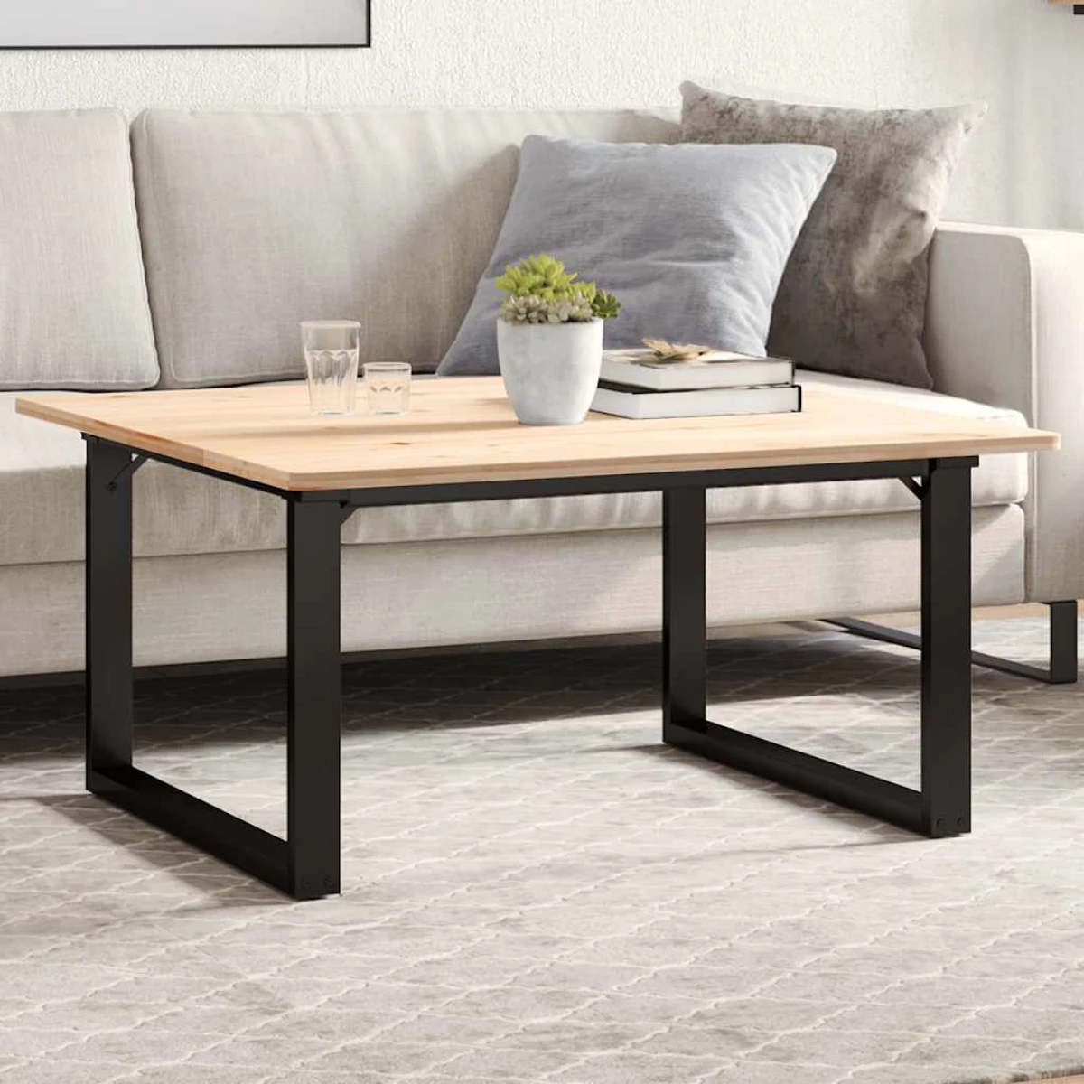 vidaXL vidaXL Coffee Table Legs 70x60x43 cm Powder Coated Steel O Frame Industrial DIY - Coffee Table