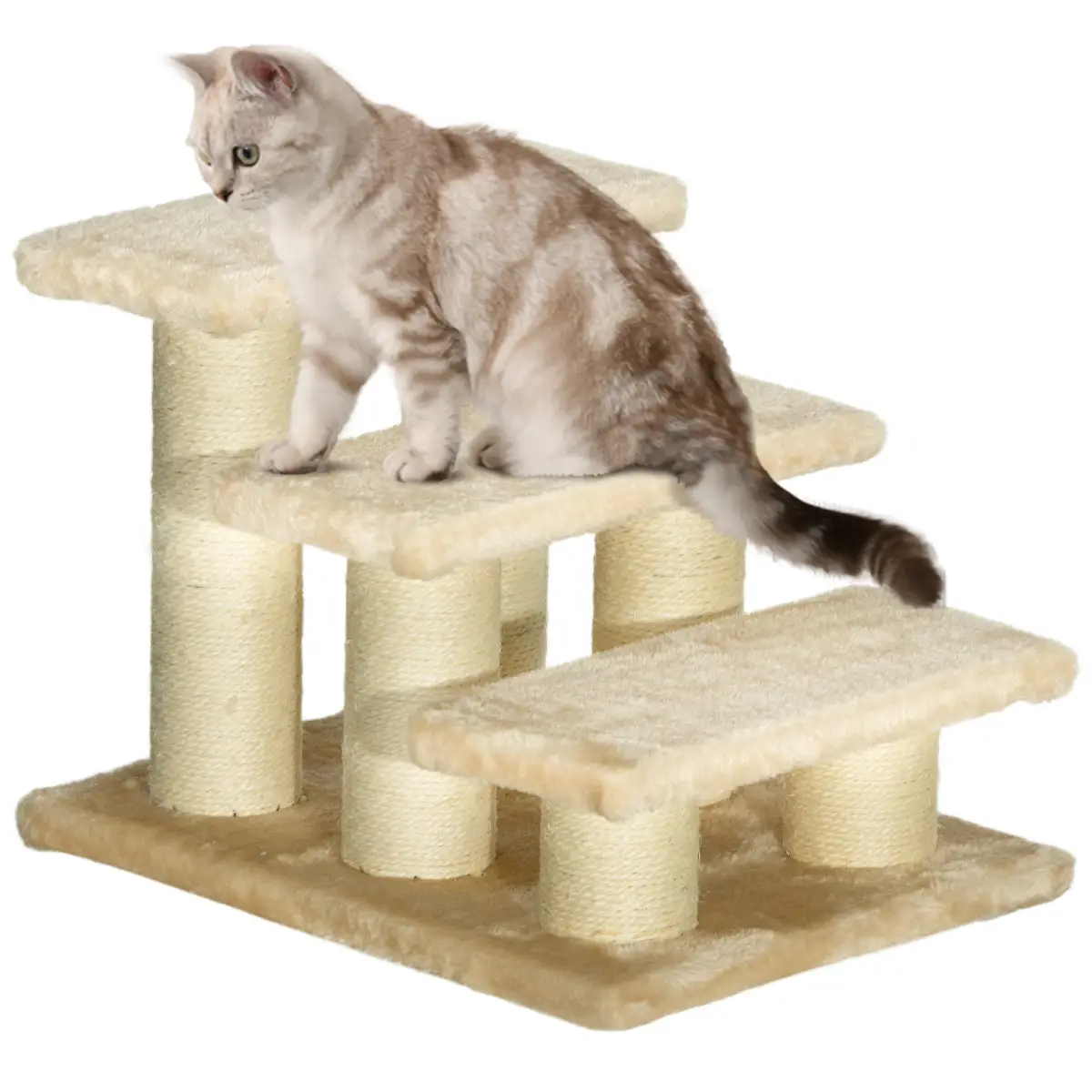 Pawhut Cat Steps Portable Pet Stairs Little Older Doggy Dog Assist Step Assistance Use - Cat Tree