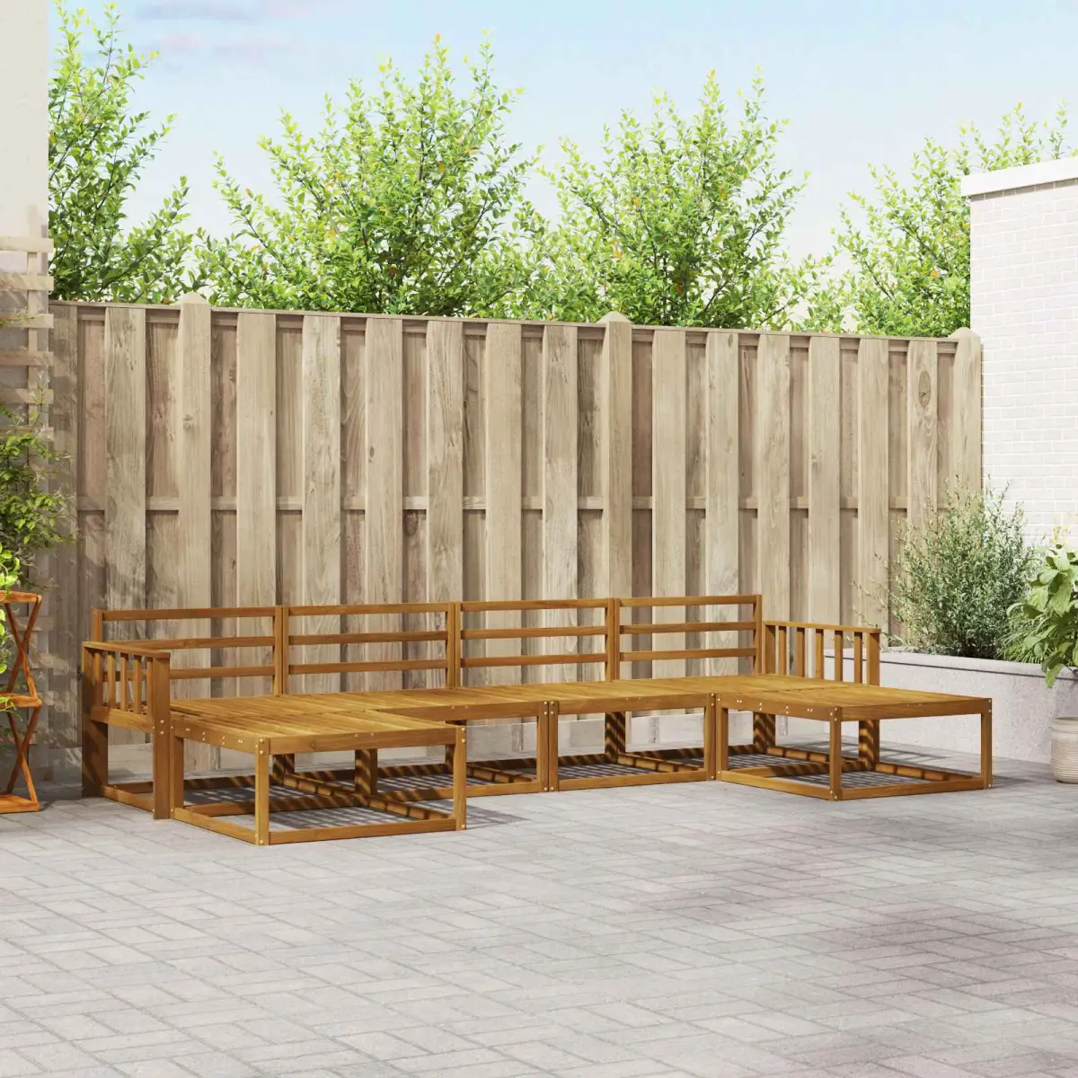 vidaXL vidaXL Outdoor Sofa Set 6 pcs Natural Solid Acacia Wood - Garden Sofa Sets