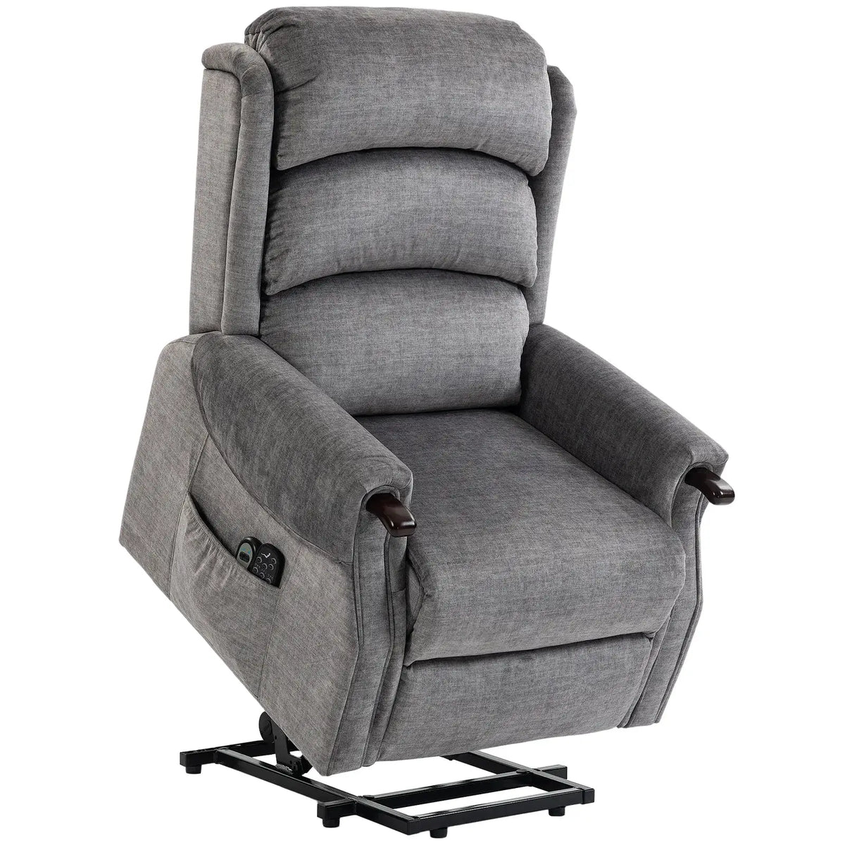 HOMCOM Power Lift Recliner with Vibration Massage and Heat, Lift Chair for Tall with Wood Grip, Pocket Spring, Light Grey - from HOMCOM