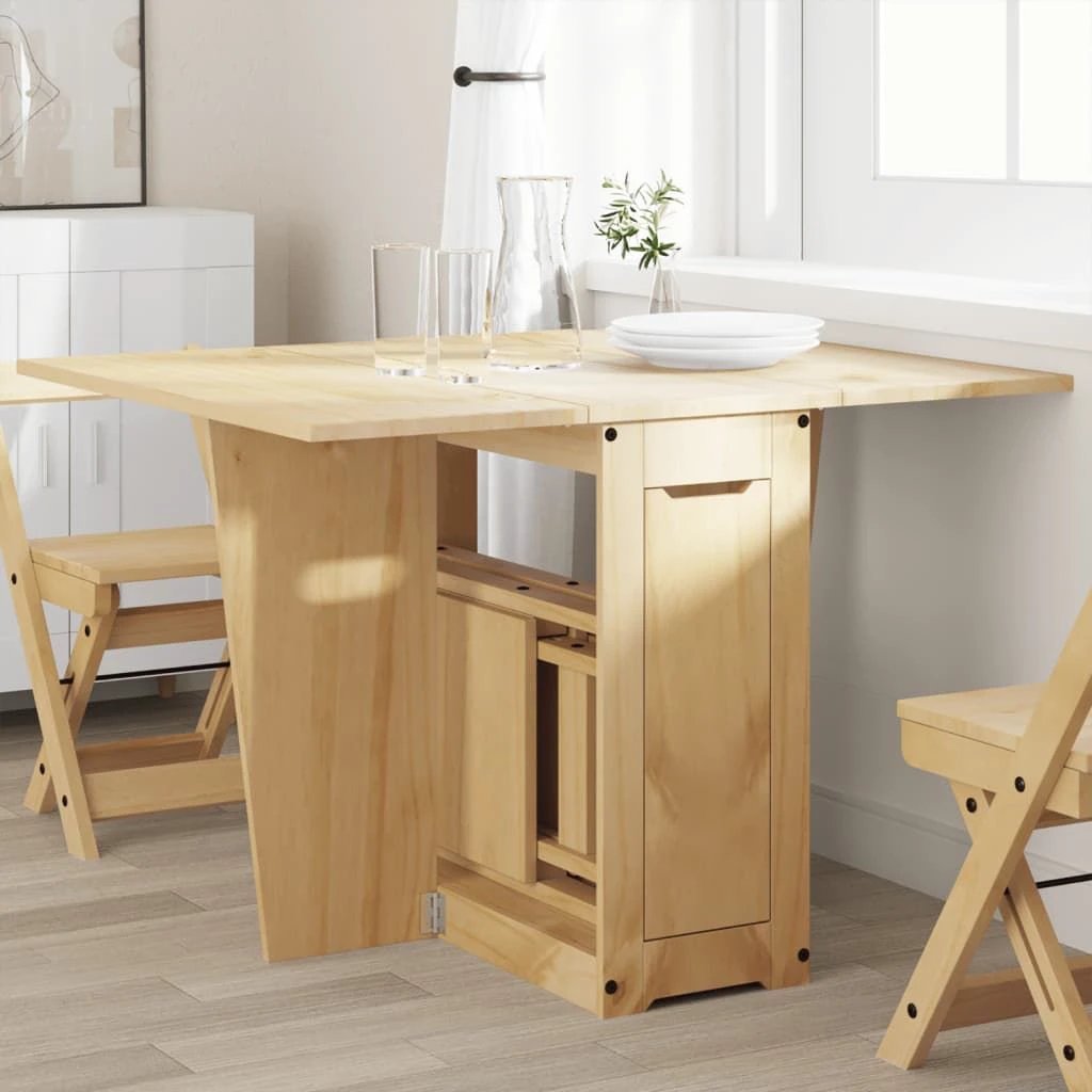 vidaXL vidaXL Butterfly Dining Table Foldable Corona Wax Brown Solid Wood Pine - Dining Table