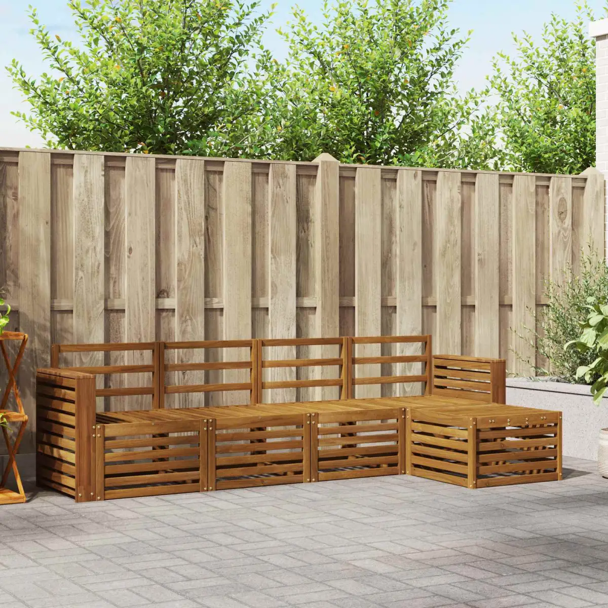 vidaXL vidaXL Outdoor Sofa Set 5 pcs Natural - Garden Sofa Sets