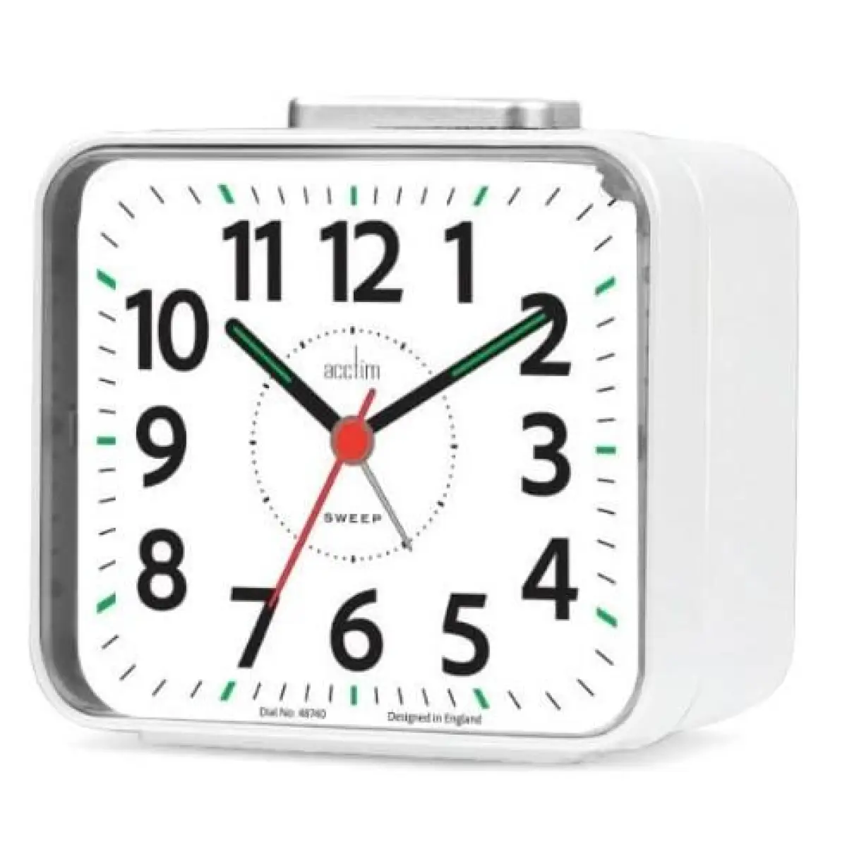 Acctim Acctim Parker Non-Ticking Sweep Loud Bell Alarm Clock in White - 16462 - Clock