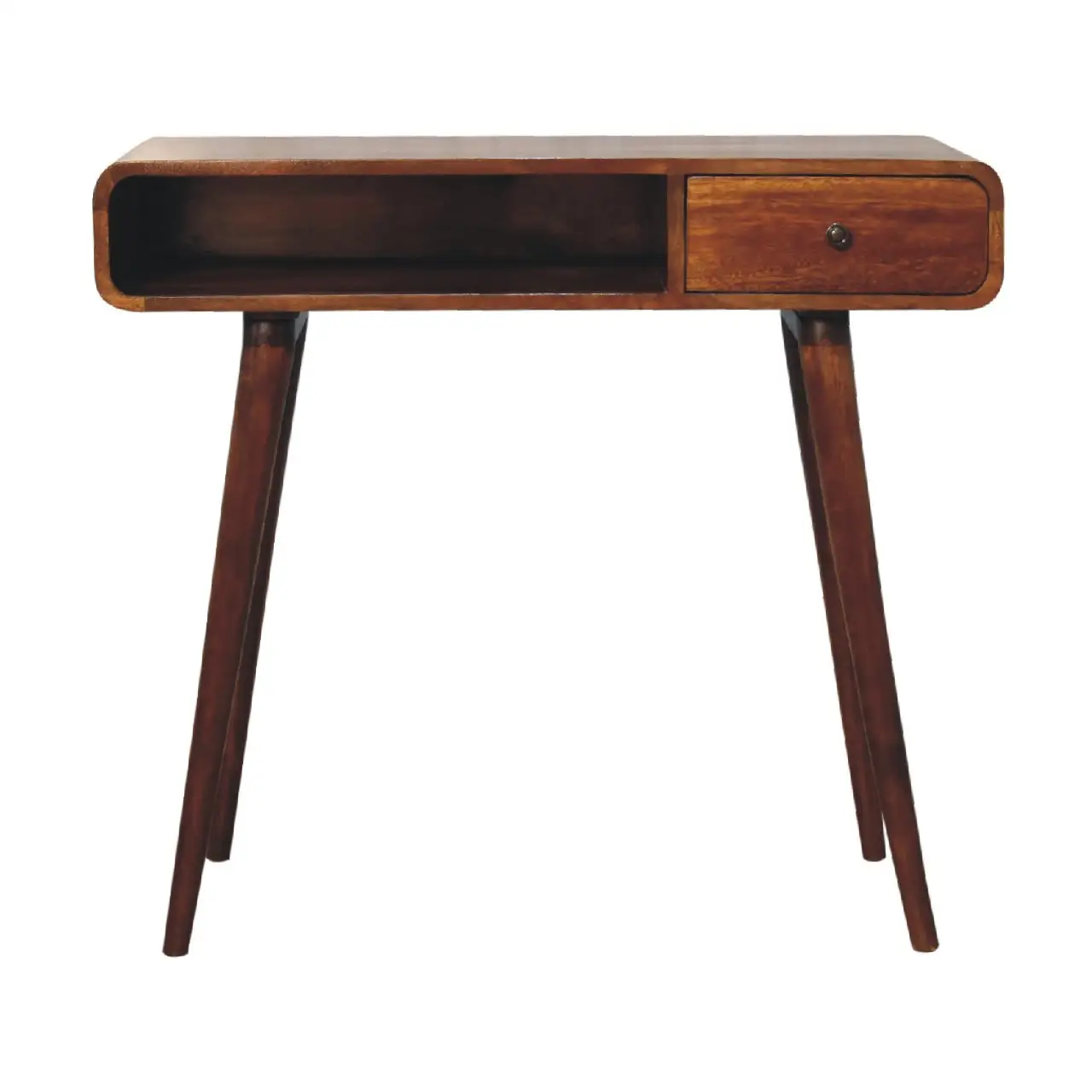 Artisan Furniture Artisan Furniture Solid Wood Curved Chestnut Writing Desk, Brown, 1Drawer - Desk