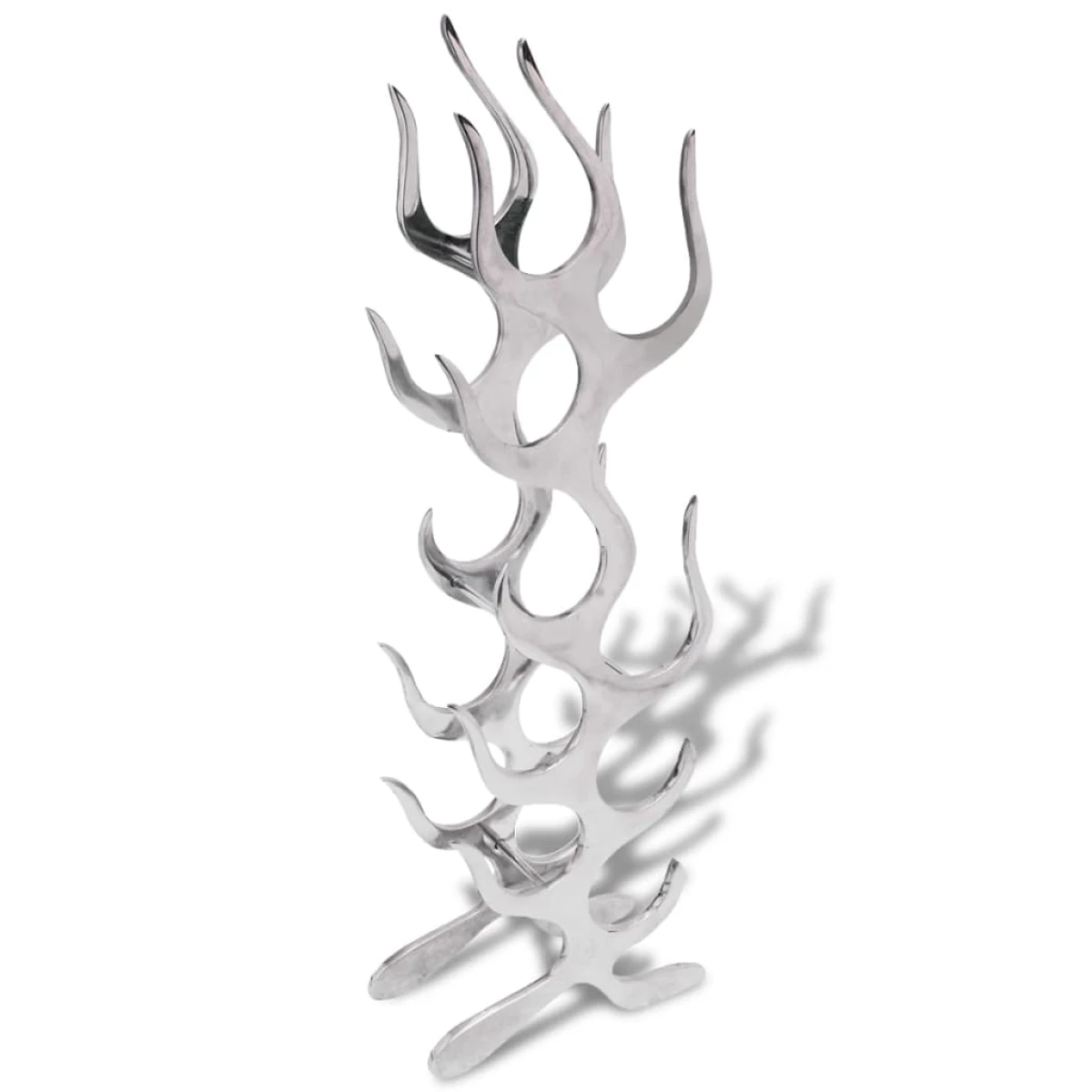 vidaXL vidaXL Wine Rack Flame Shape Aluminium Silver 9 Bottles - Wine Rack