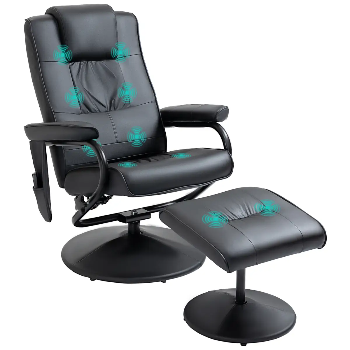 Unbranded Freestanding Living Room Chair with High Density Cushion and Footrest Black - Office Chair