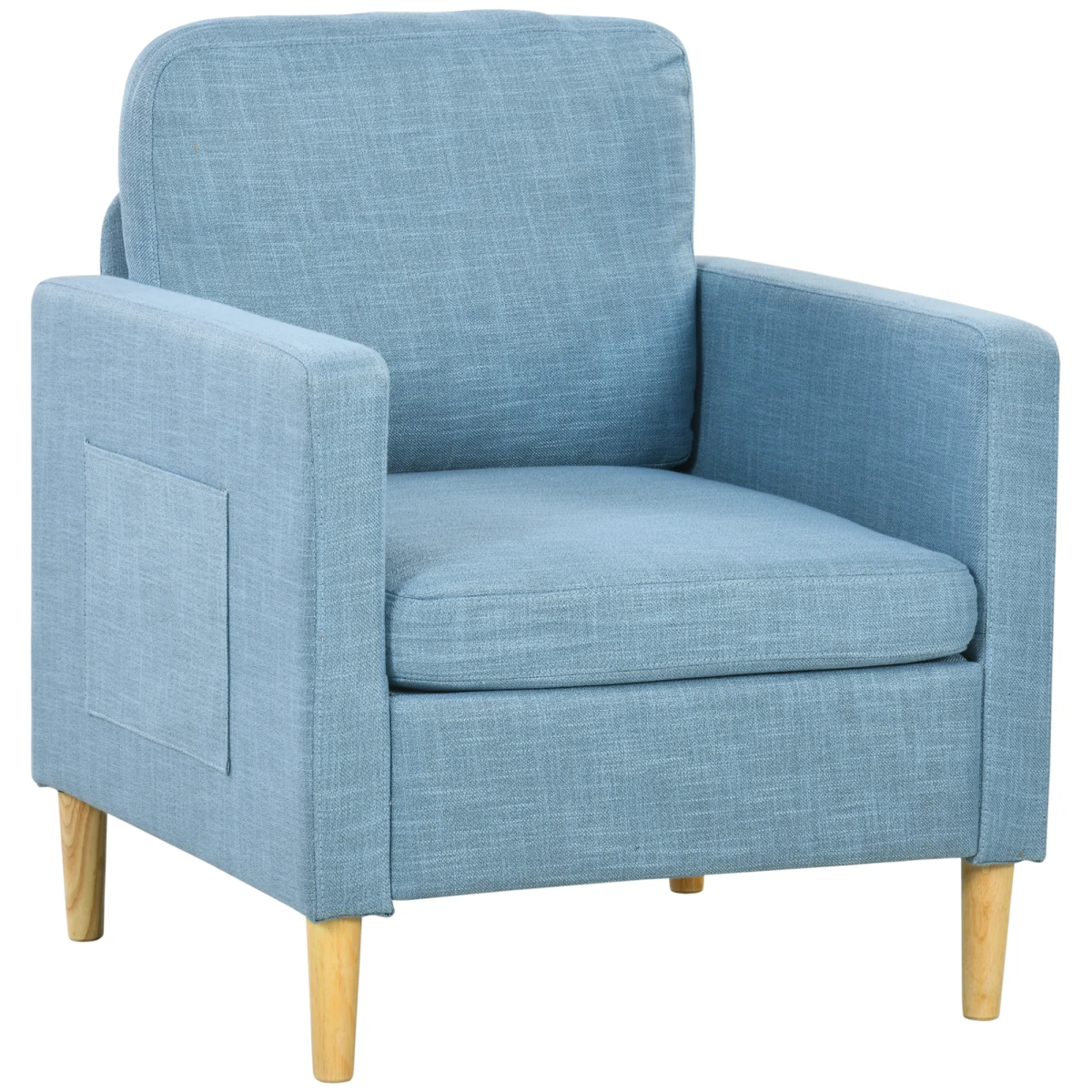 HOMCOM Armchair Compact Linen Look Upholstered for Bedroom by HOMCOM