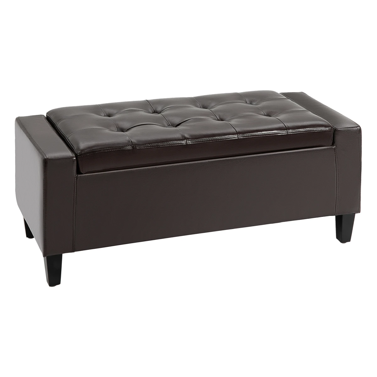 Deluxe Storage Ottoman Bench Large Tufted Lid With Inner Storage For Living Room Entryway by HOMCOM
