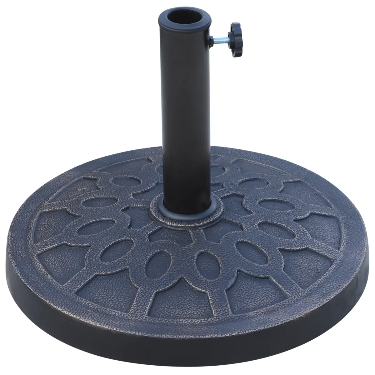 Outsunny Outsunny 13kg Garden Parasol Base Round Resin Umbrella Stand Holder Bronze Tone - Parasol