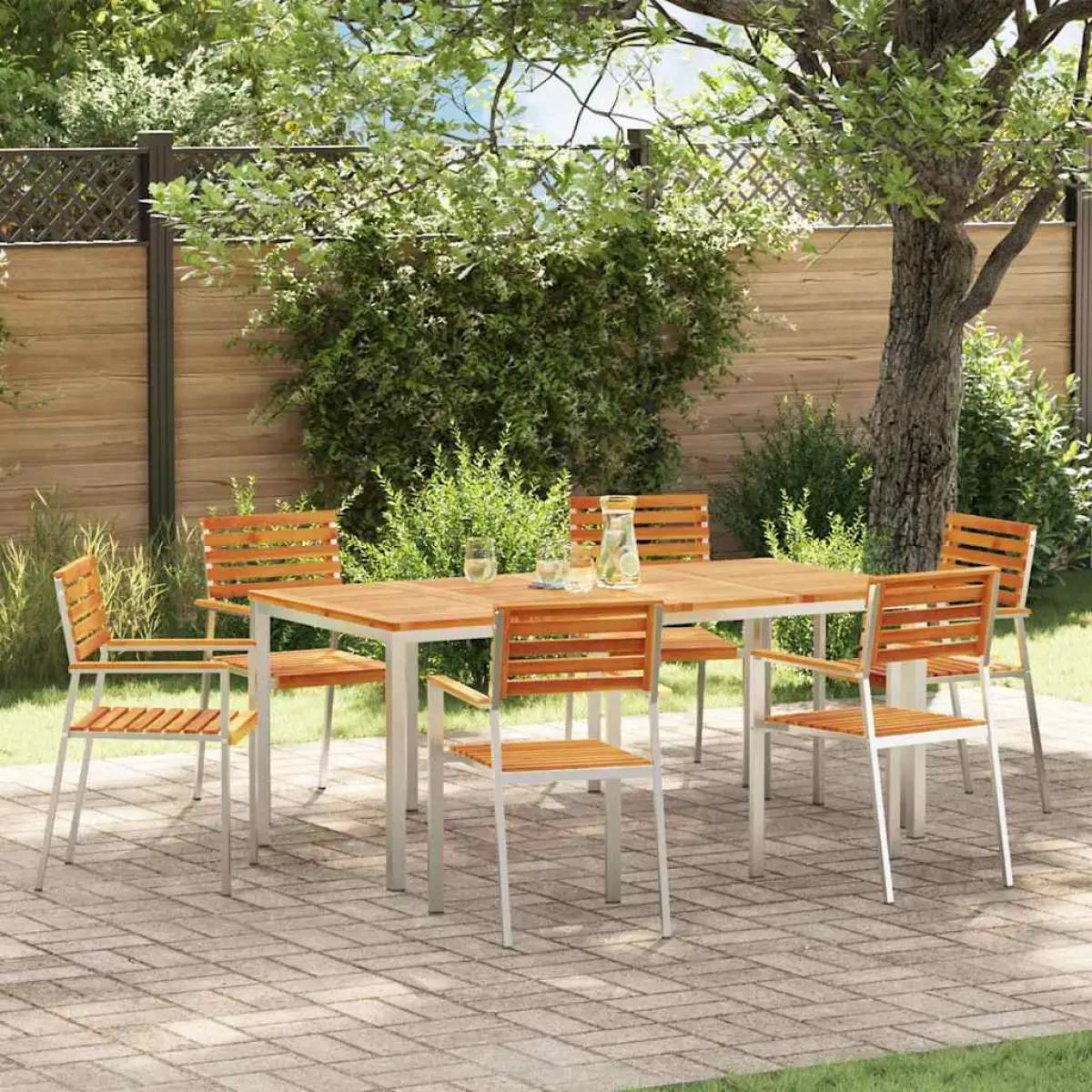 vidaXL vidaXL Garden Chair 6 pcs Oil Natural Solid Acacia Wood - Garden Chairs