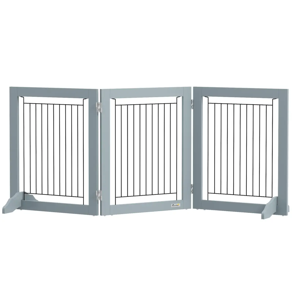 PawHut PawHut Foldable Wooden Pet Gate w/ 3 Panels 2 Support Feet for Small Dogs - Pet Gate