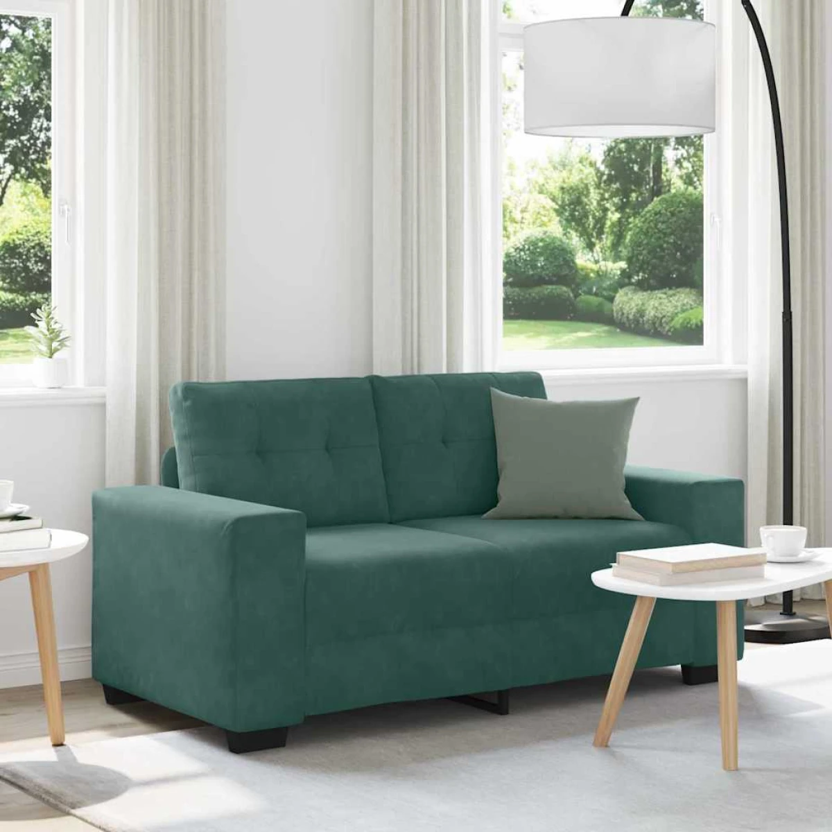 vidaXL VidaXL Loveseat Sofa 120x70 cm Velvet Green Living Room - Sofa