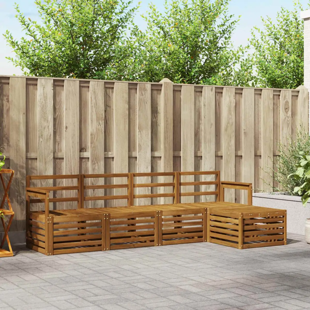 vidaXL vidaXL Outdoor Sofa Set 5 pcs Natural - Garden Sofa Sets