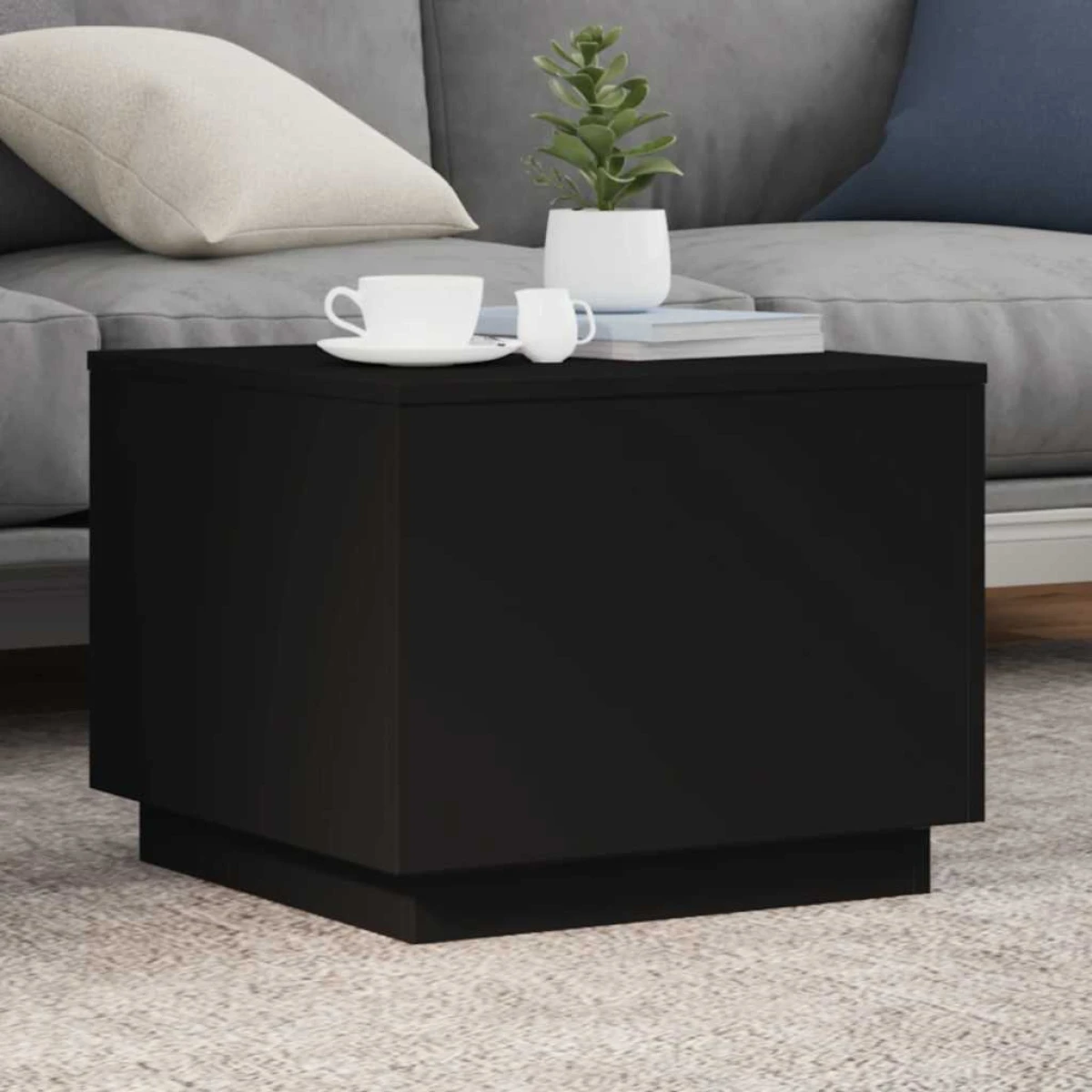 VidaXL Coffee Table 50x50x40 LED Lights Lounge by vidaXL