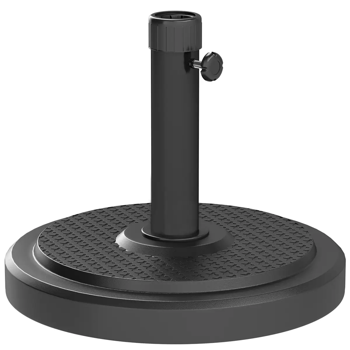Outsunny Outsunny 22kg Garden Parasol Base, Round HDPE Sun Umbrella Base, Black - Parasol
