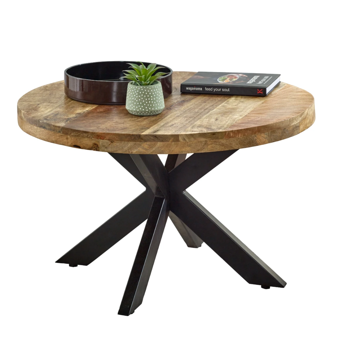 Indian Hub Surrey Mango Wood Coffee Table Metal Spider Legs - Coffee Table