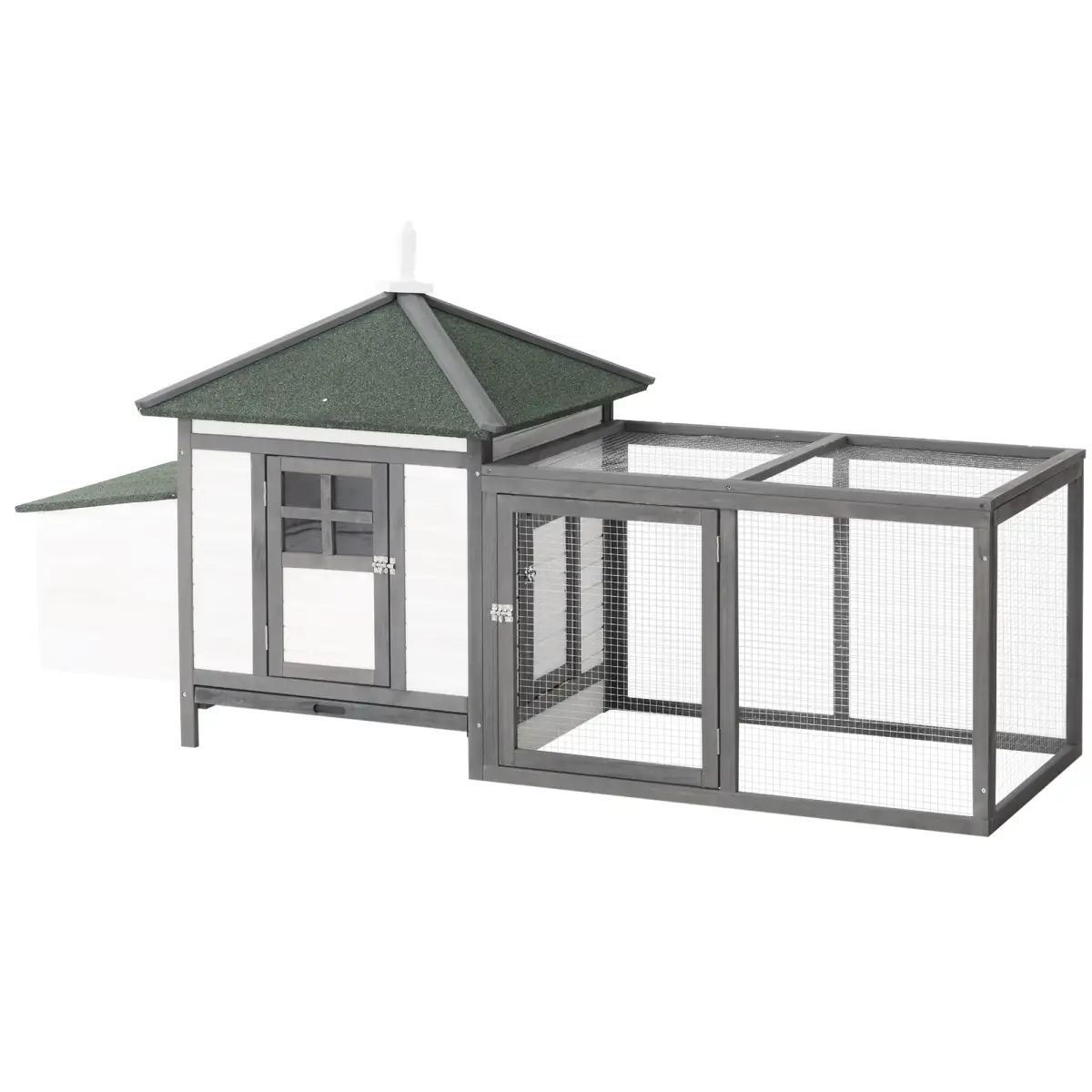 Pawhut Chicken Coop Small Animal Pet Cage w/ Nesting Box Outdoor Run Backyard Wooden - Chicken Coop