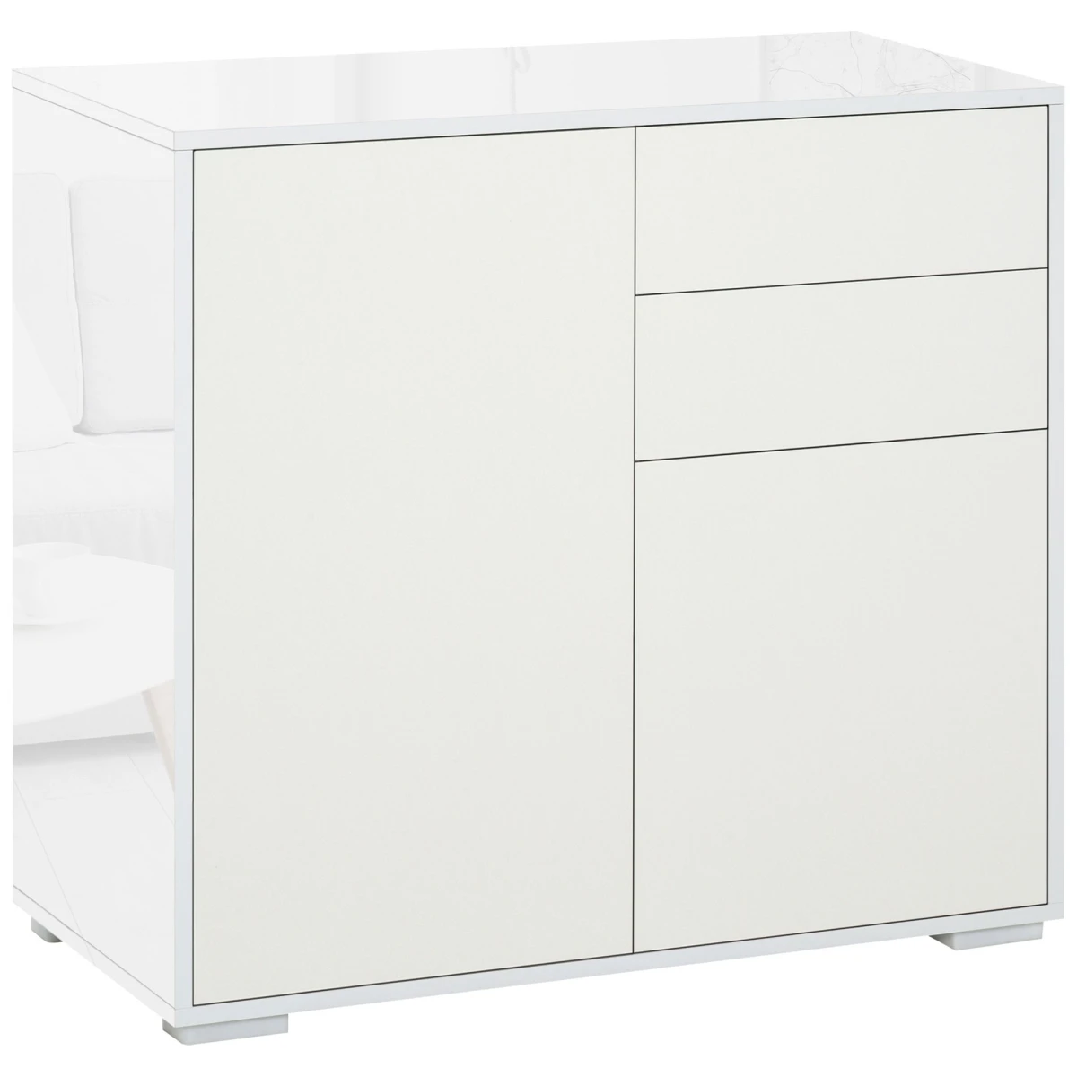 Premium Side Cabinet Standard Two Door Two Drawer Glossy Matte Finish For Home Office Organization And Storage by Unbranded