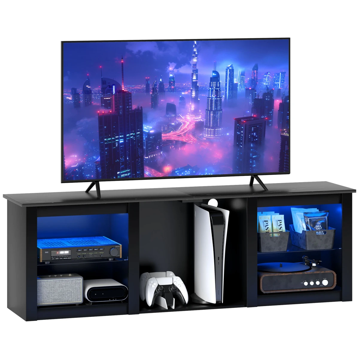 HOMCOM HOMCOM 160cm TV Unit With LED Lights For 65 Inch TV - TV Unit